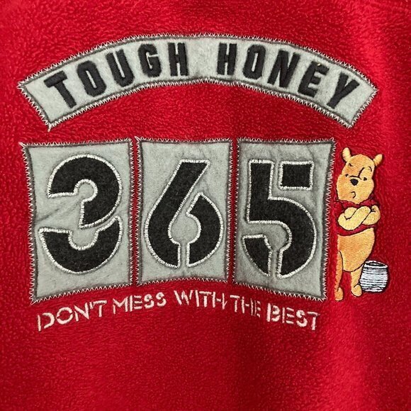 Disney Winnie The Pooh Fleece Sweater Womens XL Red 1/4 Zip Pullover Embroidered - Picture 3 of 12